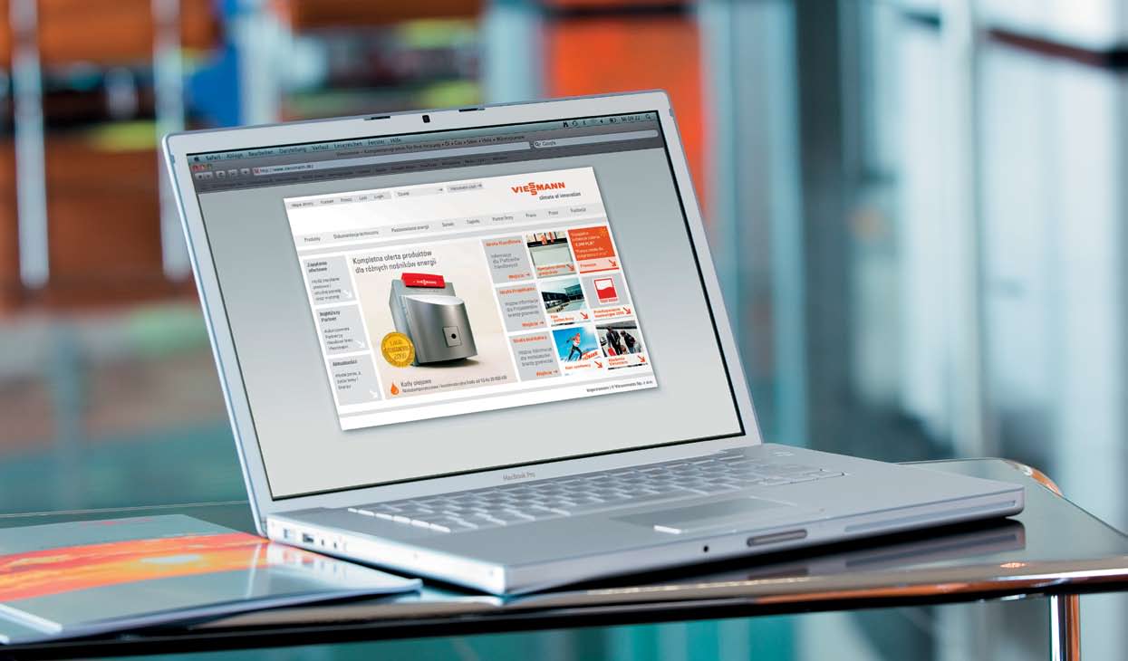 Kontakt i dalsze informacje Wygodna informacja prosto z firmy: Viessmann online oferuje szczegółowe informacje o produktach, możliwościach pomocy i usługach Jesteśmy dla Państwa Viessmann jest