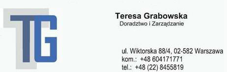 KIEROWNIK STUDIUM Teresa Grabowska Niezależny ekspert, aktualnie właściciel firmy TG - Doradztwo i Zarządzanie. Menedżer z ponad 30 - letnim doświadczeniem zawodowym.