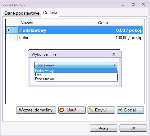 W danym podstawowych znajdziemy uzupełnić można (żółte pozycje obowiązkowo): Numer/symbol pokoju (dowolna numeracja np. liczbowa, cyfrowa, znakowa itp.) Nazwa standardu (np.