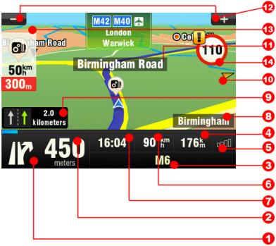 When you will reach street crossing, next information will appear to guide you to your target.