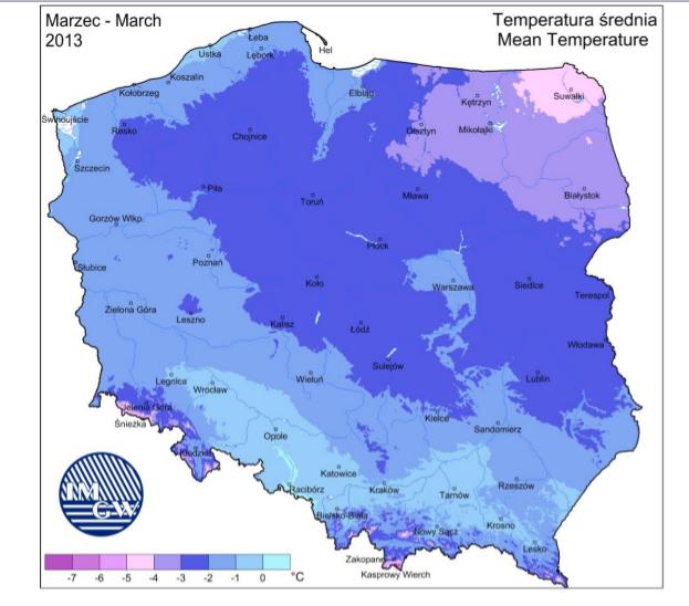 CLIMATE VARIABILITY air temperature Mean air temperature - March