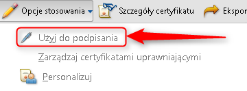 b. Należy nacisnąć Odśwież powinien pojawić się wcześniej zaimportowany ce