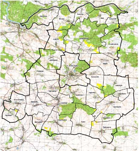rozwojowymi tych miejscowości są funkcje: rolnictwa i mieszkalnictwa. W układach urbanistycznych miejscowości dominują formy ulicowe. Większość wsi zlokalizowana jest przy głównych drogach.