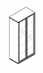 PO. 342-52-SK/5 6. Witryna 800x430x870mm od dołu szafy. Szafa wyposażona w drążek na wieszaki mocowany po szerokości pod półką, W drzwiach zawiasy z hamulcem wewnętrznym. Nóżki meblowe kwadratowe min.