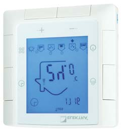 Regulatry Temperatury ELEKTRA Elektrniczne prgramwalne ELR 20 Elektrniczny 6-zdarzeniwy Regulatr Temperatury ELEKTRA ELR 20 z wyświetlaczem LCD przeznaczny d sterwania systemami grzejnymi, w