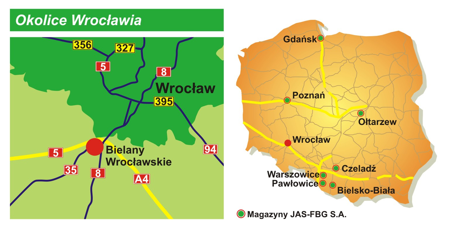 PLATFORMA LOGISTYCZNA WROCŁAW Wrocław Bielany Wrocławskie Panattoni Park 3 ul. Logistyczna 2 55-040 Kobierzyce tel.: +48 71 727 66 01; 727 66 02 fax: +48 71 727 66 03 e-mail: wrocławmag@jasfbg.com.