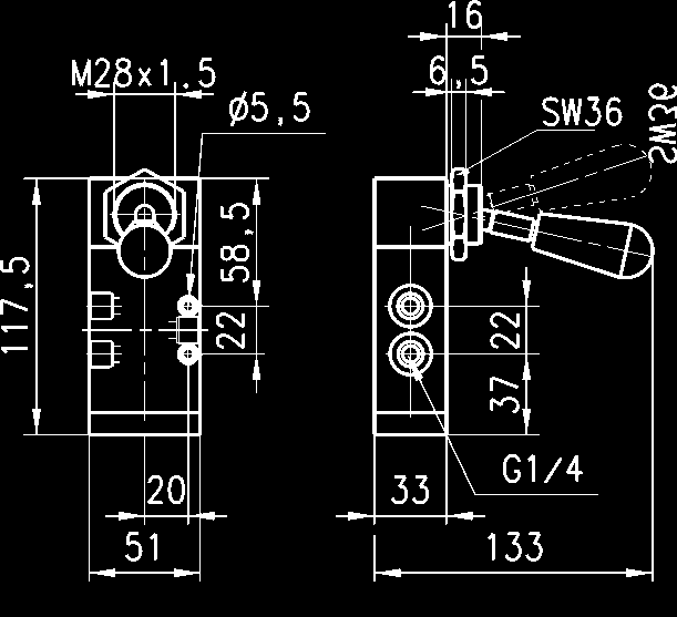 Katalog 2005-2006 S E R I A 1 3 VMS Zawory, 5-910 oraz 5-915 3-910 Siła przesterowania przy ciśnieniu 6 bar wynosi 10N 3-915 Siła przesterowania przy ciśnieniu 6 bar wynosi 37N Przepływ = 1250 Nl/min.