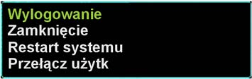OBSŁUGA REJESTRATORA Rys. 4-2. Menu główne. 4.1.3 Wylogowanie, wyłączenie rejestratora Istnieją dwie możliwości wylogowania lub wyłączenia systemu: 1.