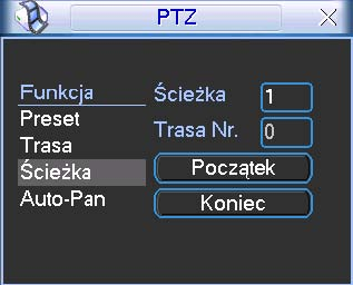 OBSŁUGA REJESTRATORA 4.9.4 Uruchomienie trasy Aby aktywować zaprogramowaną trasę, przejdź do okna wyboru (rys. 4-24 str. 45.), wprowadź jej numer w polu No. i kliknij przycisk Trasa. 4.9.5 Programowanie ścieżek W panelu ustawień kliknij przycisk Ścieżka (rys.