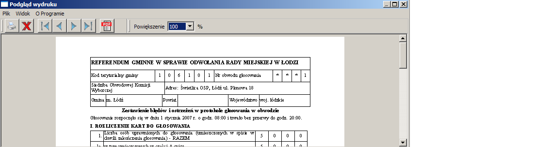 Obsługa kalkulatora w dniu wyborów Rysunek 3.18.