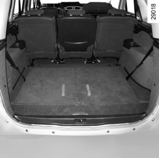 SCHOWKI - ELEMENTY WYPOSAŻENIA BAGAŻNIKA (2/2) 4 5 6 Dzielenie bagażnika (zależnie od wersji pojazdu) Jest to praktyczne rozwiązanie przy oddzielaniu ładunku. Podnieść przegrodę 4.