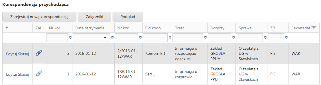 Tak jak było napisane powyżej. Sygnatury mogą być definiowane na 3 poziomach: Sprawy, etapów sprawy i organów przypisanych do etapów. 4.4. Zakładka dane rozliczeniowe.