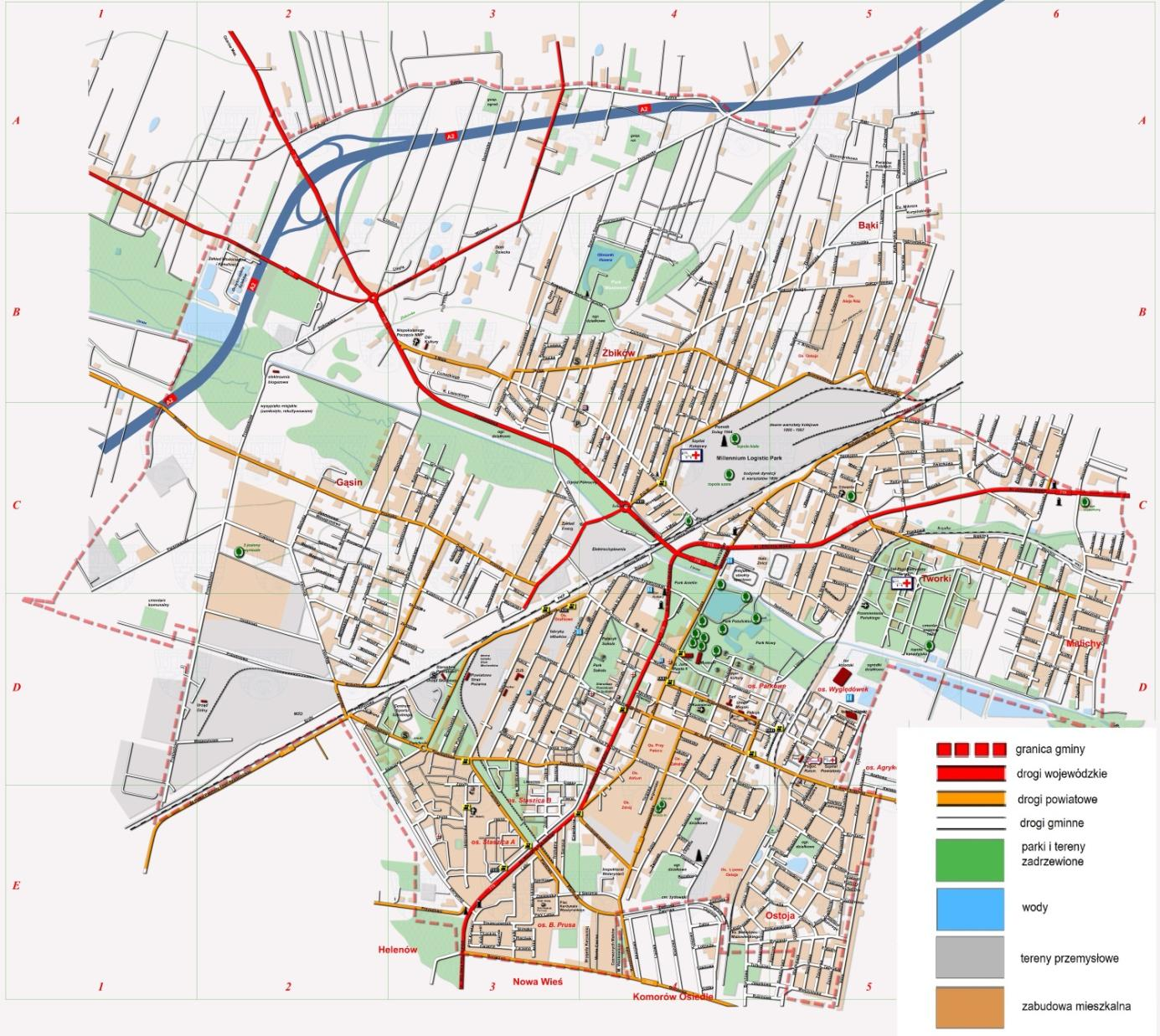 Plan zrównoważonego rozwoju publicznego transportu zbiorowego miasta Pruszków. 9 Dziennik Urzędowy Województwa Mazowieckiego 10 Poz. 1852 Tabl. 1. Drogi na terenie Pruszkowa wg.