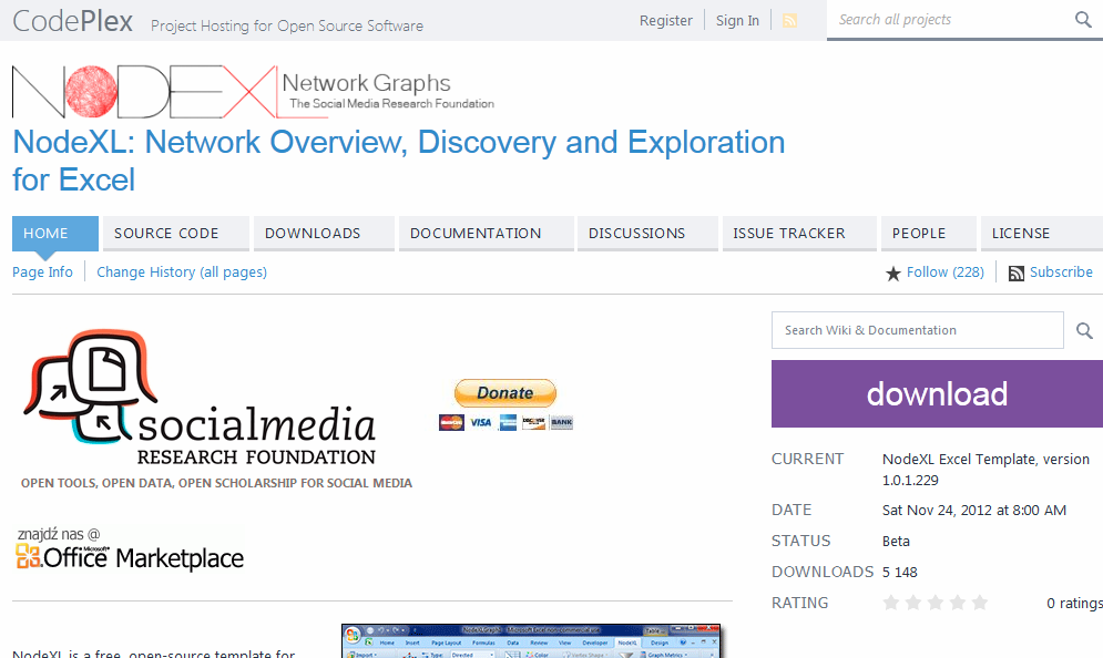 NODE XL http://nodexl.codeplex.