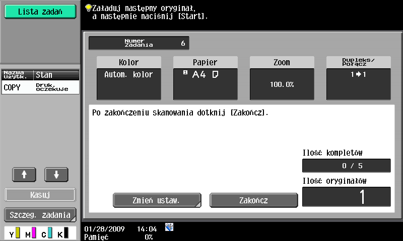 3.12 Sprawdzanie kopii 3 W celu drukowania i sprawdzenia Drukowana jest