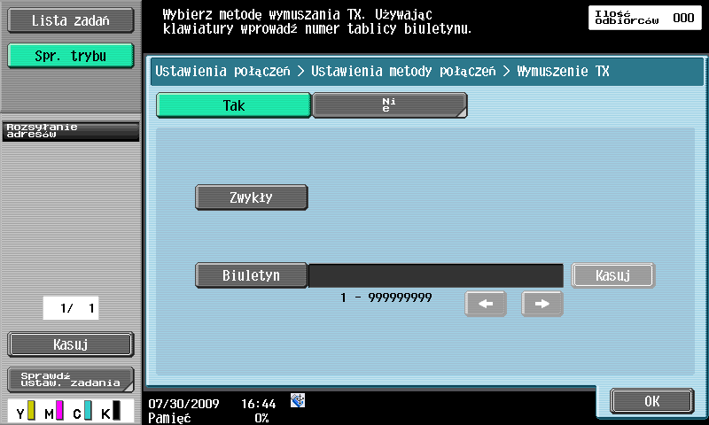 5.6 Wysyłanie dokumentów z poleceniem od odbiorcy 5 1 2 Odniesienie - Przy transmisji wymuszonej, odbiorca ponosi cały koszt połączenia.