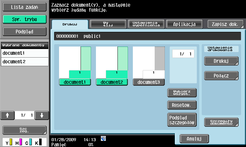 7 Drukowanie/wysyłanie wielu danych łącznie 7.4 7.4 Drukowanie/wysyłanie wielu danych łącznie Połącz/Bindow.
