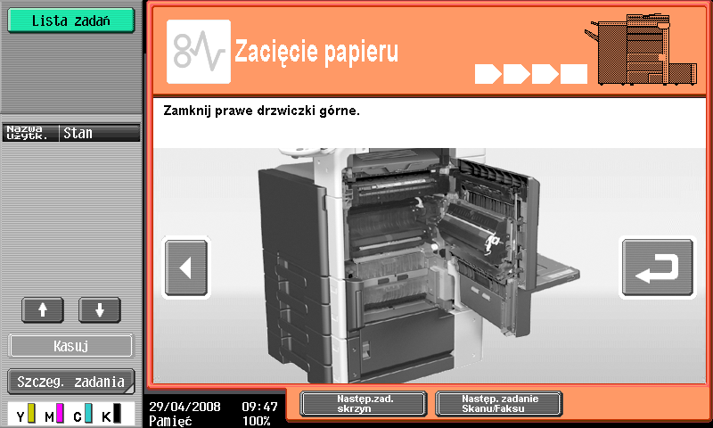1.12 Funkcja naprowadzania 1 Powoduje przejście do następnego etapu.