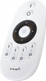 89. Sterownik LED RGB z pilotem IR 100 mm 6A 72W 3-5m 85 mm 51 mm Sterownik obsługiwany pilotem IR o zasięgu 3-5m, dedykowany jest do oświetlenia LED RGB zasilanego stałym napięciem 12V nie