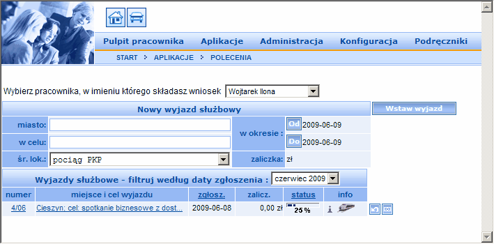 1 2 Podręcznik użytkownika Forte Delegacje Krajowe Prosty schemat obiegu dokumentów wyjazdu obejmuje wprowadzenie polecenia wyjazdu, jego akceptację, oraz rozliczenie.