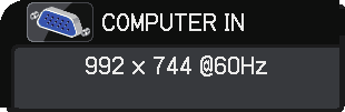 Menu WEJŚCIE Funkcja ROZDZIELCZOŚĆ Opis Rozdzielczość sygnału wejściowego COMPUTER IN można ustawić w projektorze.
