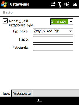 28 Skrócony przewodnik Włączanie blokady urządzenia Włączenie funkcji blokady urządzenia wymaga wprowadzenia hasła w celu odblokowania urządzenia, gdy zostanie ono pozostawione bezczynnie przez