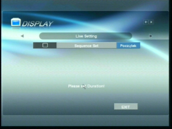 3.1.6. LIVE SETTINGS Kliknięcie przycisku POCZĄTEK spowoduje włączenie wyświetlania sekwencyjnego w podglądzie na żywo.