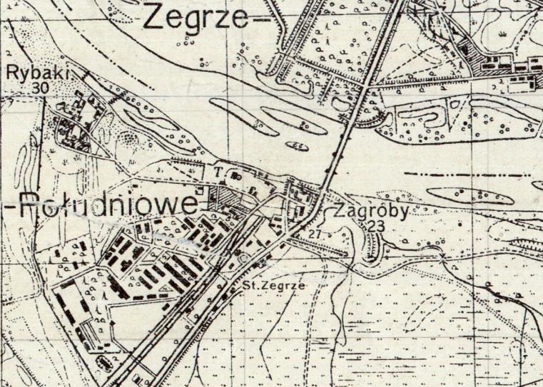 MICHAŁÓW - GRABINA Ryc. 7. Zegrze Południowe w 1937 r. Źródło: mapywig.org Z historią miejscowości związana jest działalność kolonistów niemieckich.