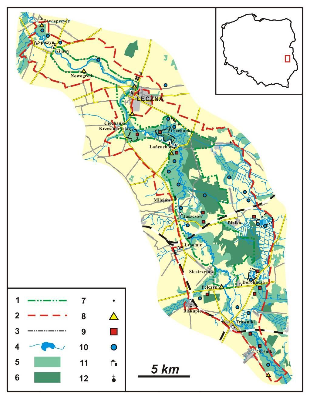 fragment środkowej części doliny Wieprza (ryc. 1). Park leży na styku dwóch mezoregionów: Płaskowyżu Świdnickiego i Obniżenia Dorohuckiego (Kondracki 2000).