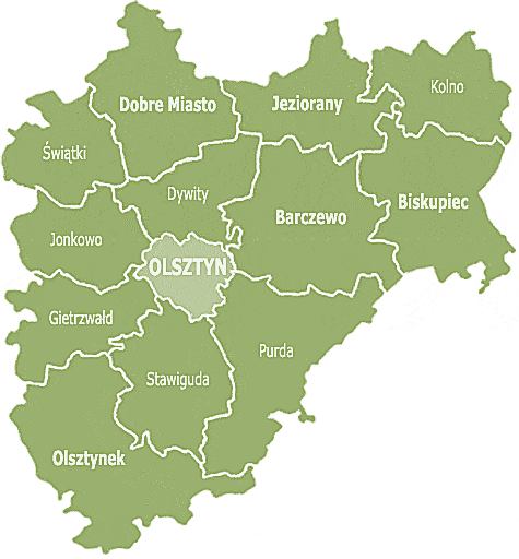 1.3. Charakterystyka Gminy Dywity Gmina Dywity jest gminą wiejską zlokalizowaną w województwie warmińsko mazurskim, w powiecie olsztyńskim. Jej powierzchnia zajmuje 161,16 km 2.