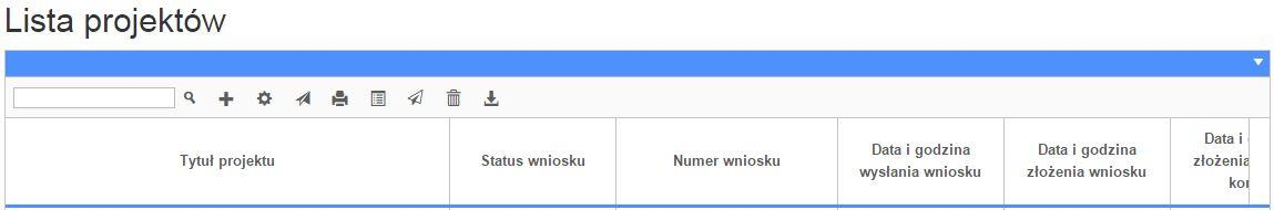 Załącznik nr 2 do REGULAMINU KONKURSU dotyczącego projektów złożonych w ramach: Działania 8.1 Dostęp do wysokiej zmieniony na Wysłany. System pozwala na usunięcie projektu o takim statusie.
