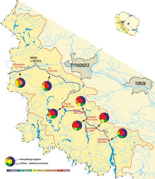 Program Ochrony Środowiska dla Gminy i Miasta Szubin Green Key chemicznych, aŝ 14 (tj. 31,8%) z 44 badanych parametrów odpowiadało V klasie jakości wody.