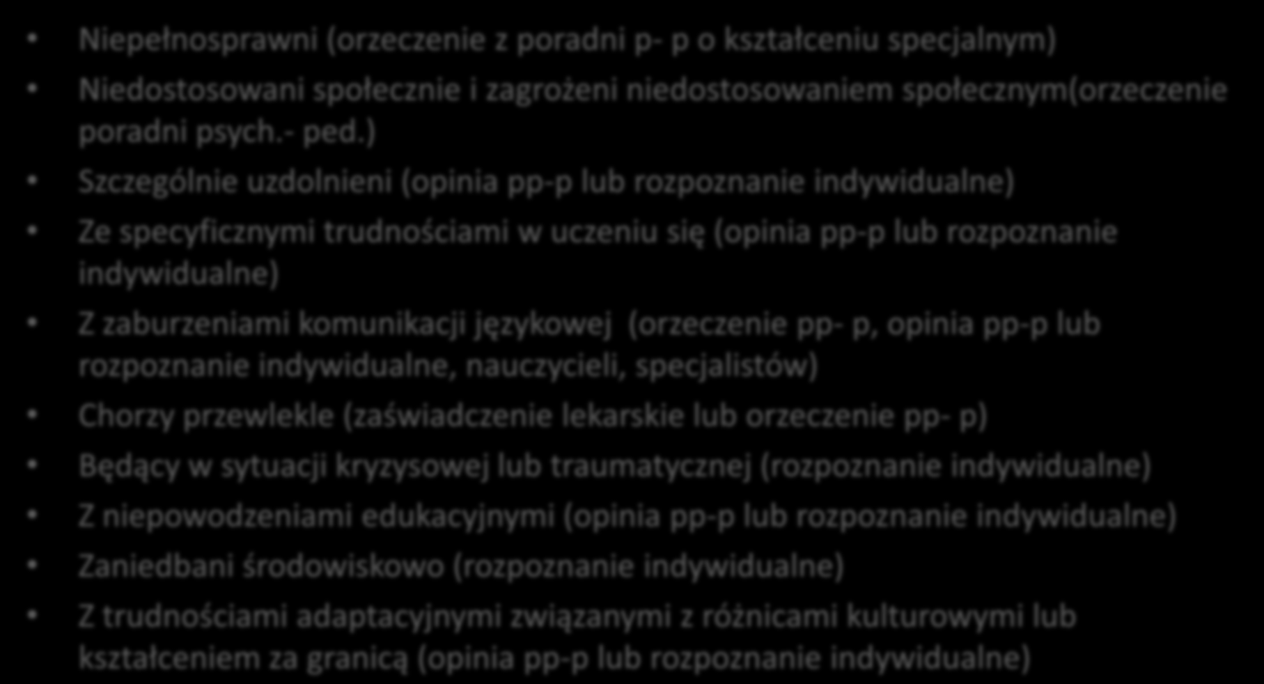 KTO WYMAGA POMOCY PSYCHOLOGICZNO- PEDAGOGICZNEJ?