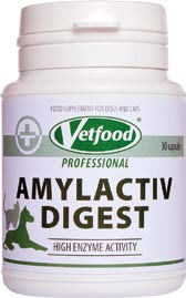 Suplementy terapeutyczne Amylactiv Digest Amylactiv Digest jest preparatem zawierającym optymalną kombinację naturalnych enzymów biorących udział w trawieniu wszystkich składników pokarmu: tłuszcze -