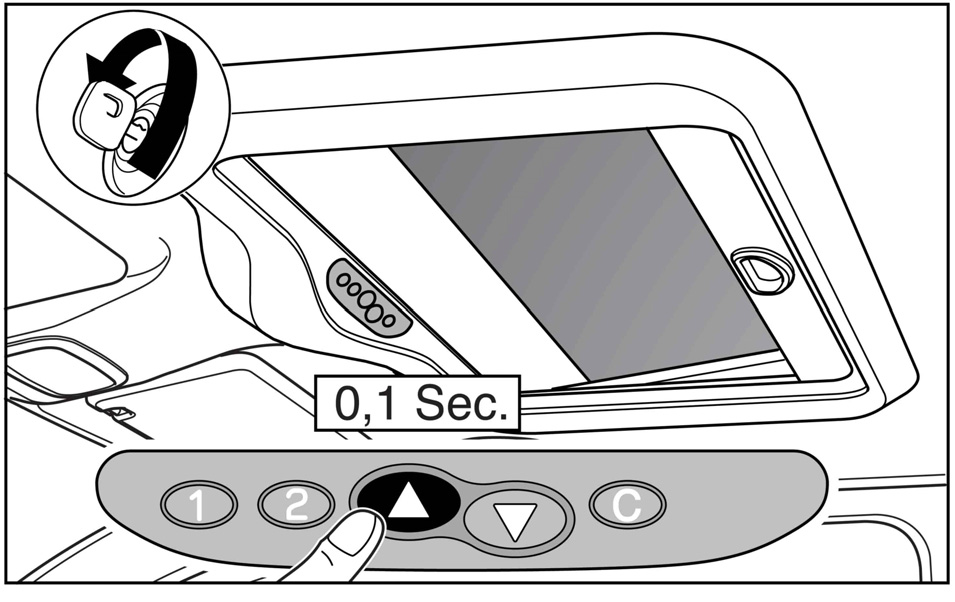 3.5. Zamykanie automatyczne Po wyłączeniu zapłonu rozlegnie się krótki sygnał dźwiękowy, oznaczający, że szyberdach zamknie się za trzy sekundy. Po upływie trzech sekund panel zamyka się.