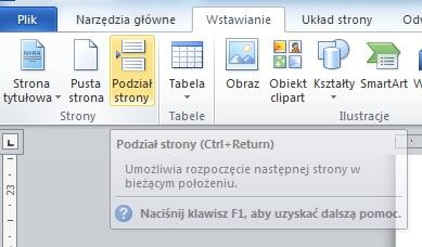 Aby zmienić rozmiar papieru należy użyć opcji znajdującej się poniżej Orientacji. 6.1.