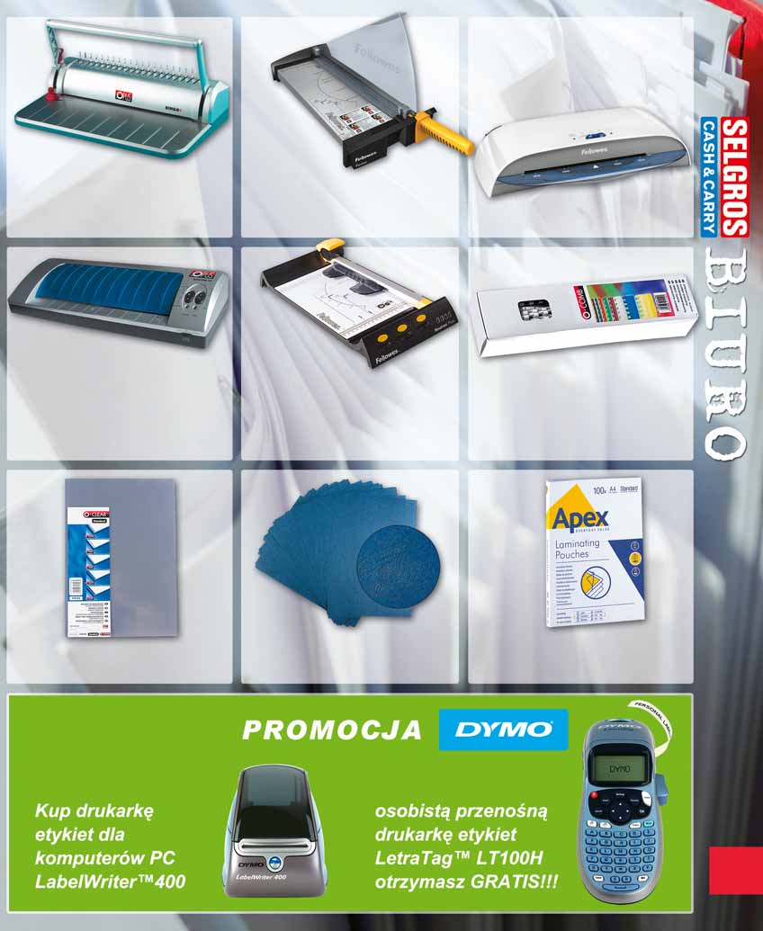BINDOWNICA RĘCZNA BINGO format: A4 dziurkuje do 8 kartek oprawia do 150 kartek ogranicznik formatu 23446503 109. 00 1 szt. z VAT 134.