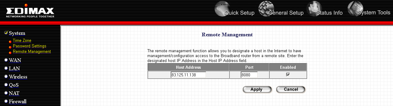 Konfiguracja routera poprzez przeglądarkę www na