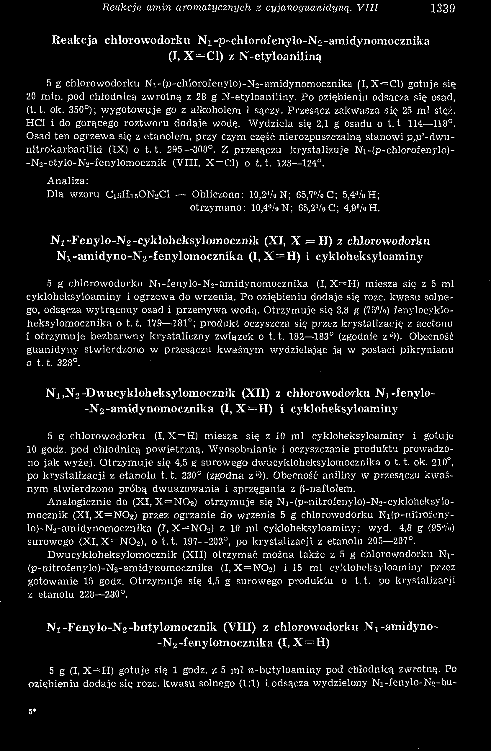 Reakcje amin aromatycznych z cyjanoguanidyną.