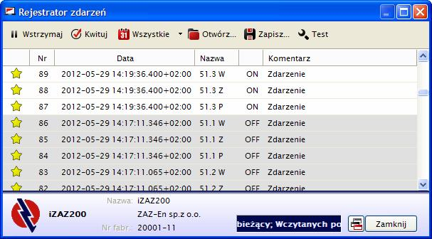 Instrukcja obsługi 20 / 40 izaz200 4.2. Rejestratory.