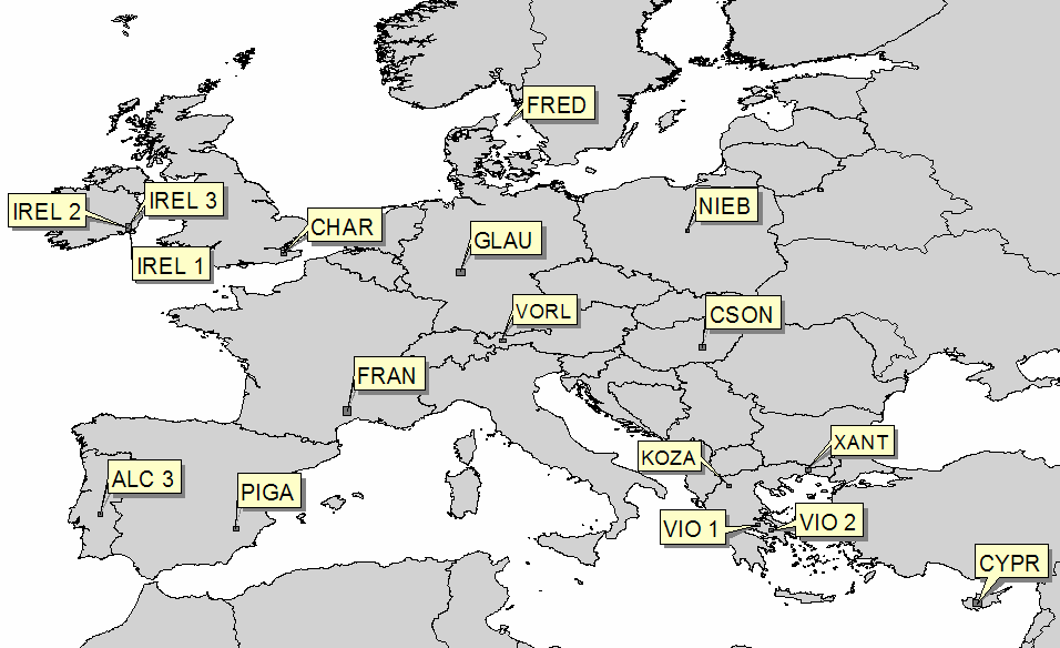 Charakterystyka obszarów testowych W projekcie wykorzystano siedemnaście obszarów testowych rozłożonych na obszarze Europy w dwunastu krajach.