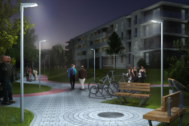 Ryc. 12. Betonowe kule (www.libet.pl). - kostka / sześcian jest elementem wielofunkcyjnym może być zastosowana jako stolik, siedzisko, ogranicznik, czy element dekoracyjny.