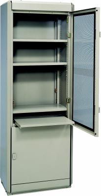 Monta i pod àczenia w rozdzielnicy Konsole i pó ki OÊwietlenie rozdzielnicy 048757d Szafy systemu Prisma P mogà s u yç do instalowania sprz tu komputerowego (monitor, CPU, drukarka itp.).