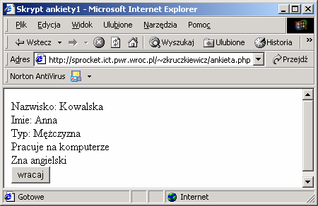 Domyślne dane przycisków radiowych i pól wyboru atrybutu checked = checked Rys.9.1.