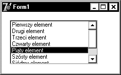Zastosowanie Komponent ListBox Przewijana lista elementów (dowolna długość) z możliwością modyfikacji zawartości w czasie działania aplikacji Wybrane własności (properties) ExtendedSelection włącza