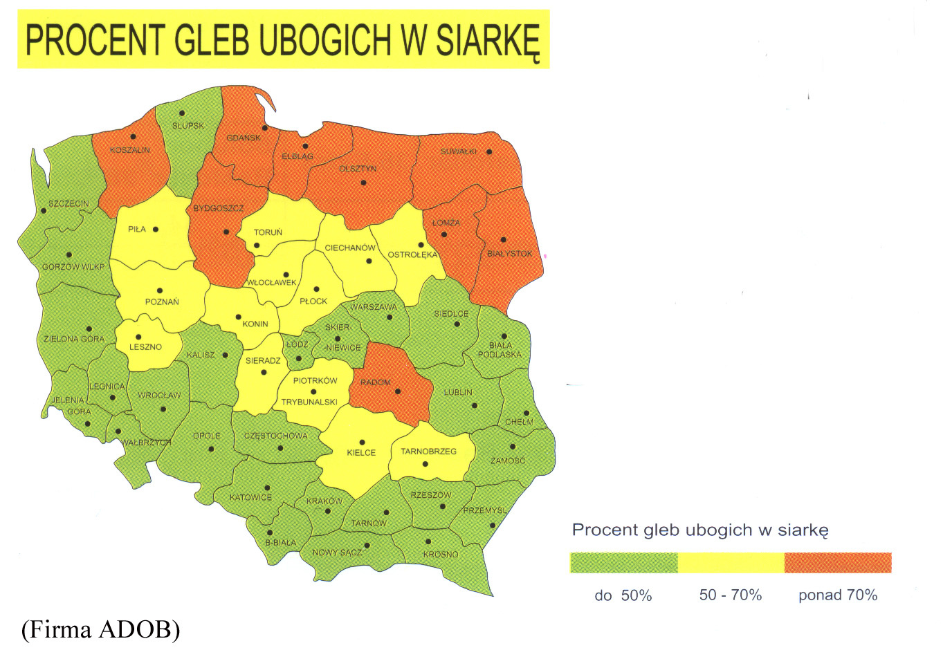 Aktualne zawartości siarki siarczanowej w