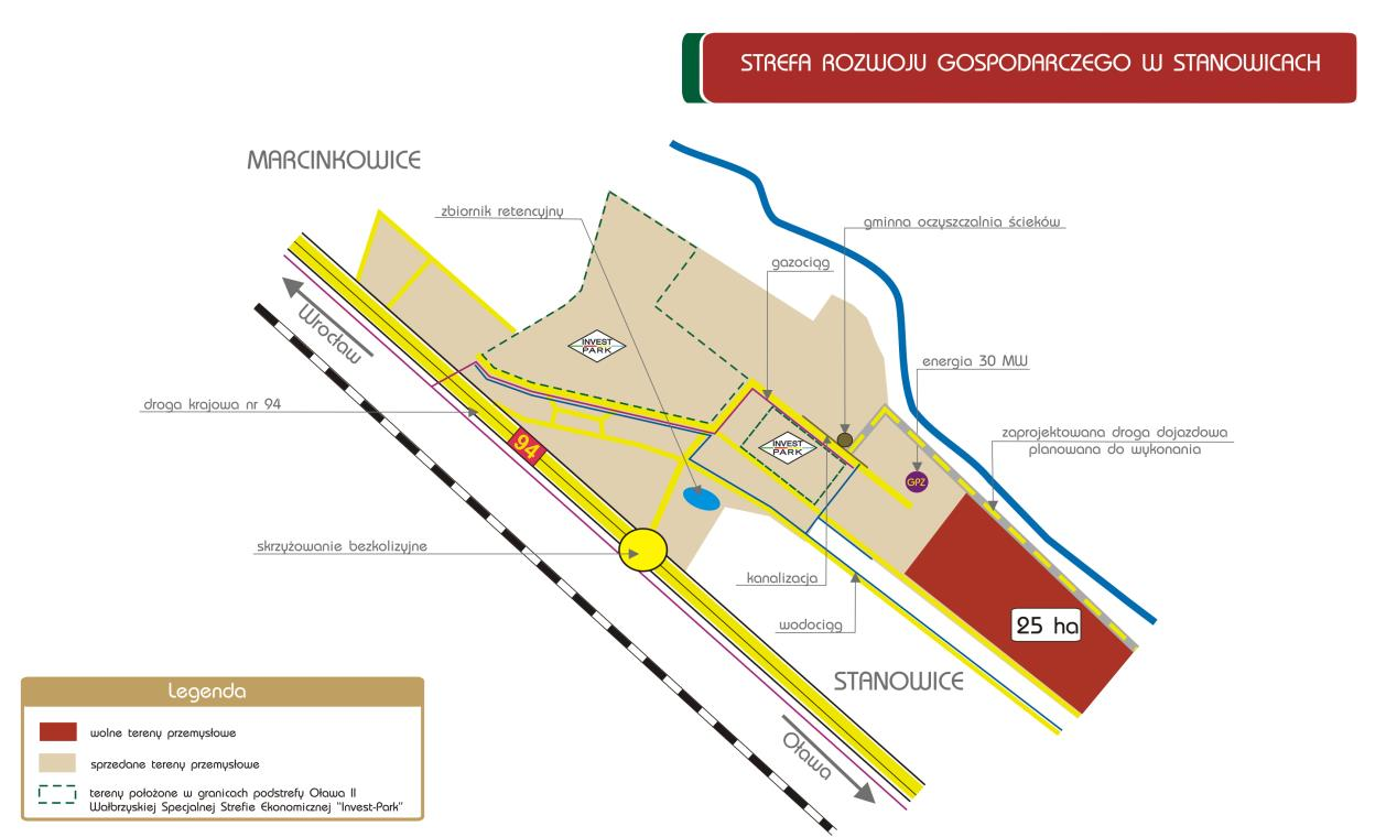 gospodarczego w Godzikowicach położona jest około 30 km na południowy wschód od Wrocławia, również wzdłuż drogi krajowej nr 94 Wrocław Opole.