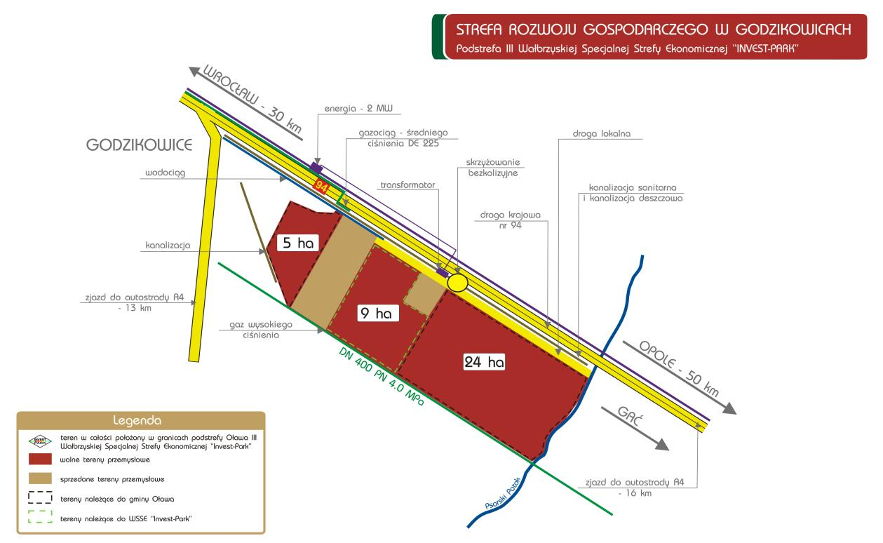 Rysunek 4.Schemat terenu inwestycyjnego w Godzikowicach na obszarze Gminy Oława Źródło: http://www.gminaolawa.