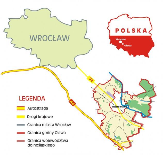 nad rzekami Odrą i Oławą. Gmina oddalona jest 16 km na południowy-wschód od Wrocławia.