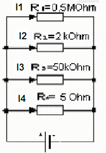 5) Cztery rezystory o jednakowej rezystancji R równej 4 kω połączono jak na poniŝszym rysunku.